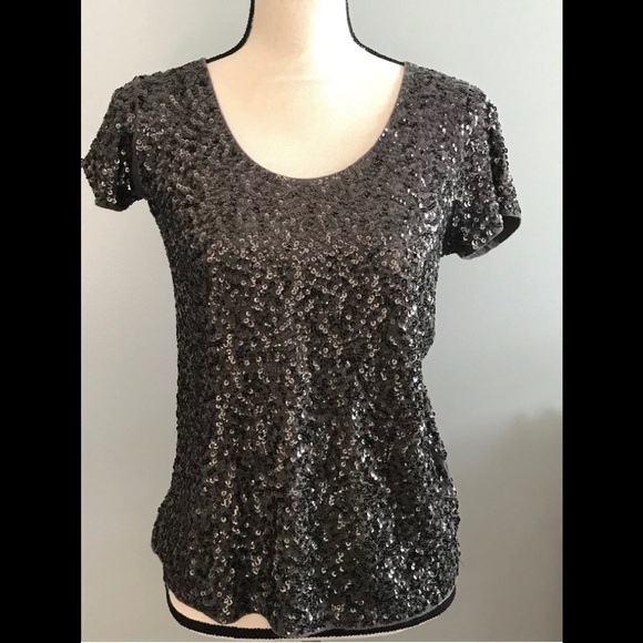 J. crew gray vintage sequin top - Picture 4 of 8